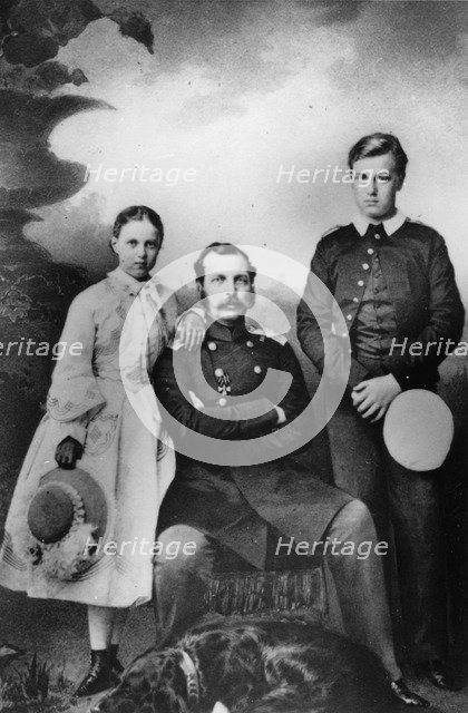 Tsar Alexander II of Russia with his daughter Maria and son Alexei, 1863. Artist: Ivan Fyodorovich Alexandrovsky