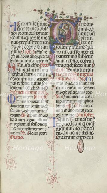 Missale: Fol. 262: Saint Thomas, 1469. Creator: Bartolommeo Caporali (Italian, c. 1420-1503).