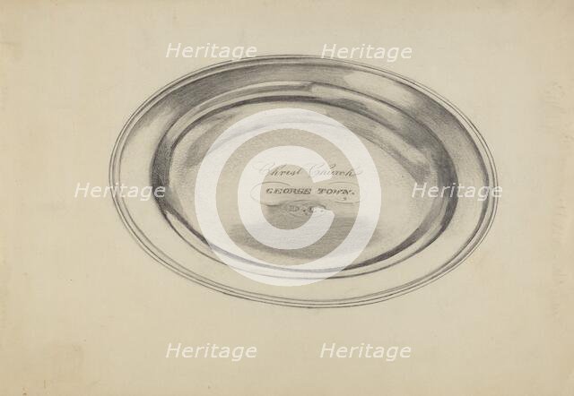 Silver Communion Plate, 1935/1942. Creator: Ella Josephine Sterling.