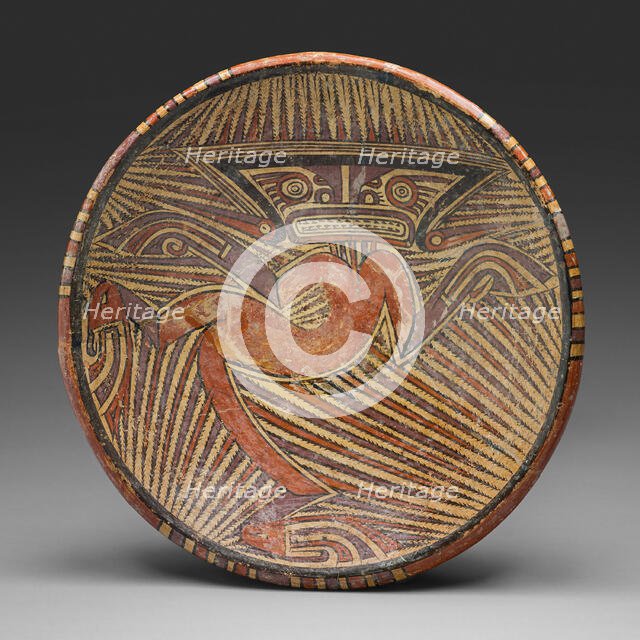 Pedestal Bowl Depicting an Anthropomorphic Saurian Figure, A.D. 1100/1300. Creator: Unknown.