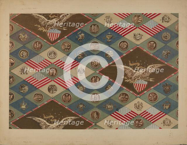 Textile (State Emblems), c. 1937. Creator: Angelo Bulone.