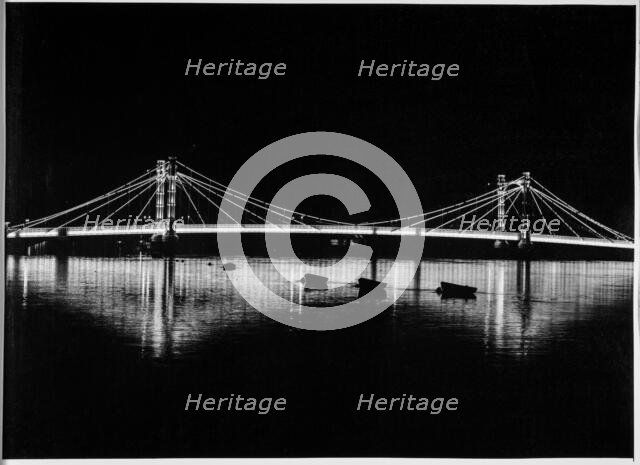 Albert Bridge, Kensington and Chelsea, Greater London Authority, 1960-1985. Creator: Leonard Robin Mattock.