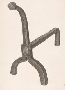 Andiron (one of pair), c. 1939. Creator: Jack Staloff.