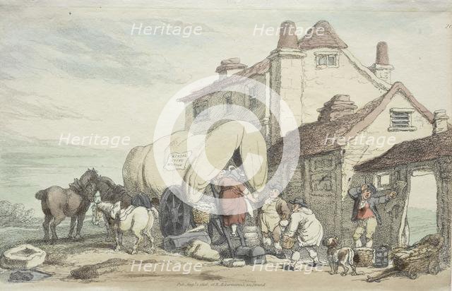 Richardson's Show: A Flying Wagon, 1816. Creator: Thomas Rowlandson (British, 1756-1827).