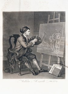 Hogarth painting the muse of comedy, 1764. Artist: William Hogarth