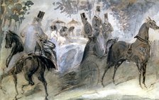'The Elegant Horse and Riders', c1822-1892. Artist: Constantin Guys