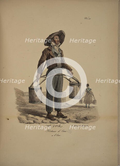 Water Bearer. From the Series "Cris de Paris" (The Cries of Paris), 1815. Creator: Vernet, Carle (1758-1836).