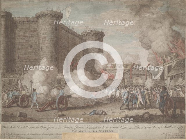 The Storming of the Bastille on 14 July 1789, 1789. Artist: Anonymous  
