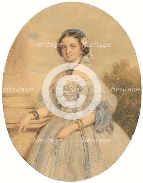 Portrait of a lady, 1860. Creator: Miklos Barabas.