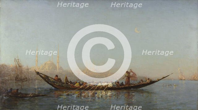 Constantinople, le caïque de la sultane, between 1880 and 1890. Creator: Felix Francois Georges Philibert Ziem.
