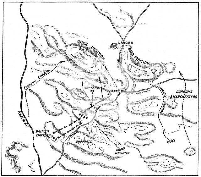 Plan of the Battle of Elandslaagte, 2nd Boer War, 21 November 1899.  Artist: Anon