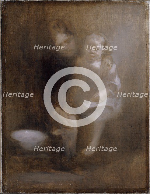 'The footbath', c1890. Artist: Eugene Carriere.