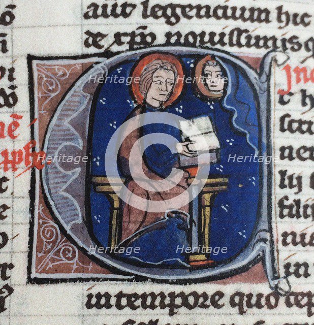 I'm reading the Letters of Abelard and Heloise. From the Bible moralisée, 13th century. Artist: Anonymous  