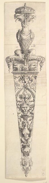 (Design for a Dagger and Sheath), 1543. Creator: Augustin Hirschvogel.