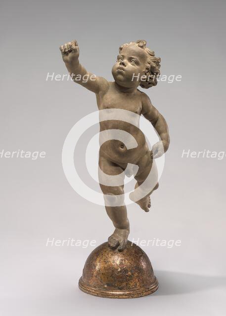 Putto Poised on a Globe, c. 1480. Creator: Andrea del Verrocchio.