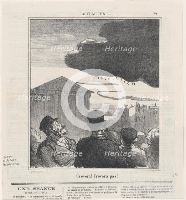 Crèvera! Crèvera pas!, 1870. Creator: Honore Daumier.