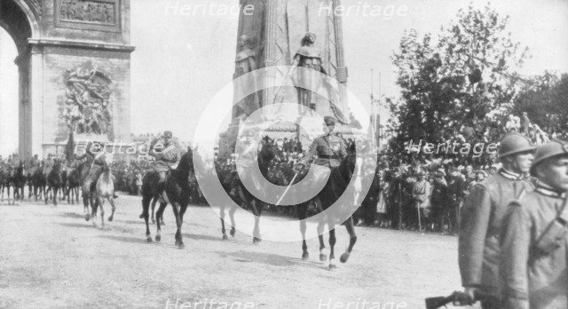General Montuori and Italian troops during the victory parade, Paris, France,14 July 1919. Artist: Unknown