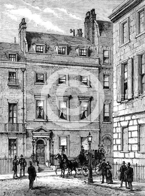 Lord Beaconsfield's house at 19, Curzon-Street, Mayfair, where he died, 1881. Creator: Unknown.