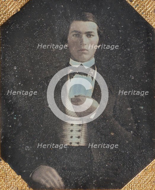 Young Man with Hand Tucked in Vest, 1840s. Creator: Unknown.