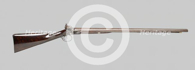 Double-Barreled Flintlock Fowling Piece, England, c. 1820. Creator: Joseph Manton.