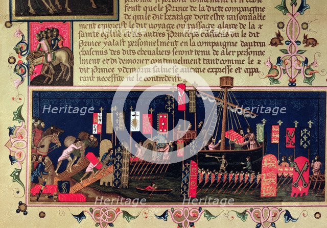 Standards for gentlemen who go to the Crusade, Miniature in the 'Order of the Holy Spirit', manus…