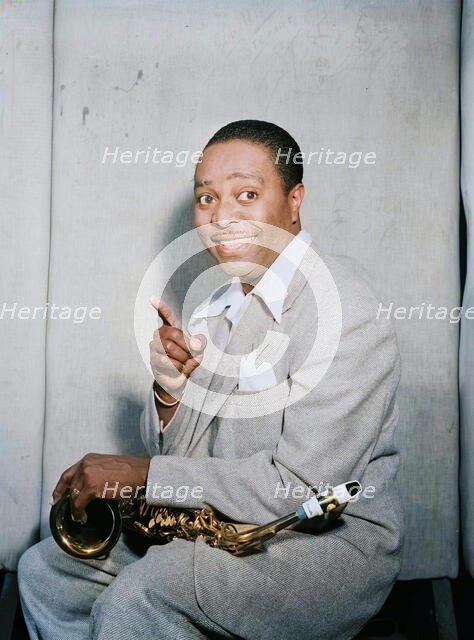 Portrait of Louis Jordan, Paramount Theater(?), New York, N.Y., ca. July 1946. Creator: William Paul Gottlieb.