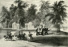 'Elephants and Body Guard in Barrackpore Park, 1820', (1925). Creator: Unknown.