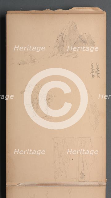 Sketchbook, page 09: Mountians and Rocks , 1859. Creator: Sanford Robinson Gifford (American, 1823-1880).