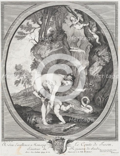 Venus Catching Love or Venus Flogging Love, ca. 1741. Creators: Caylus, Anne-Claude-Philippe de, Etienne Fessard.