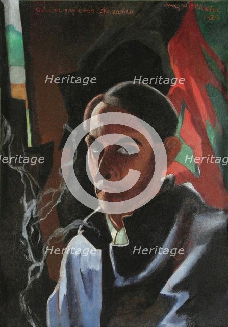 The Last Cigarette of the Condemned (Self-Portrait), 1924. Creator: Witkacy (Witkiewicz), Stanislaw Ignacy (1885-1939).