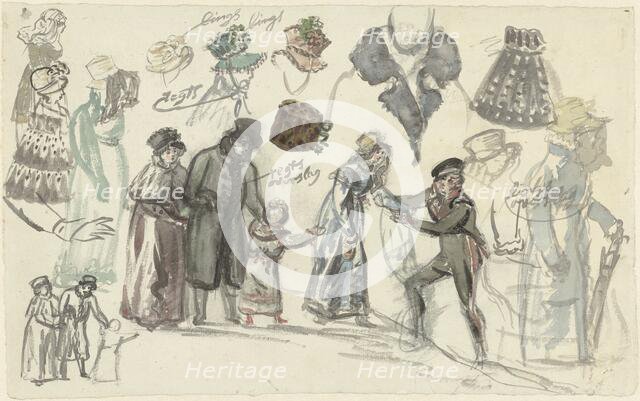 Costume Studies of a Lady and a Gentleman, 1770-1825. Creator: Simon Andreas Krausz.