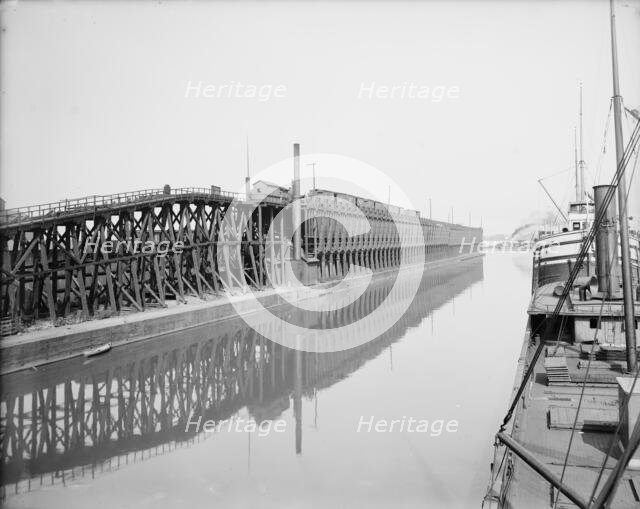 Penna. Ry. [Pennsylvania Railroad], coal trestle, Erie, Pa., ca 1900. Creator: William H. Jackson.