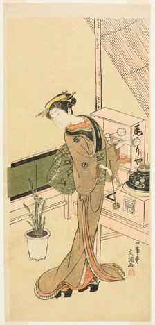 Waitress at the Owariya Teahouse, c. 1768. Creator: Ippitsusai Buncho.