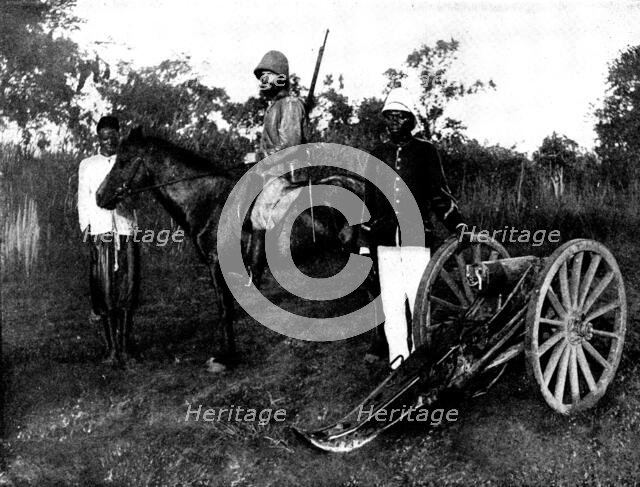 French Aggressions in West Africa: types of French and native soldiery engaged in the advance, 1898. Creator: Unknown.