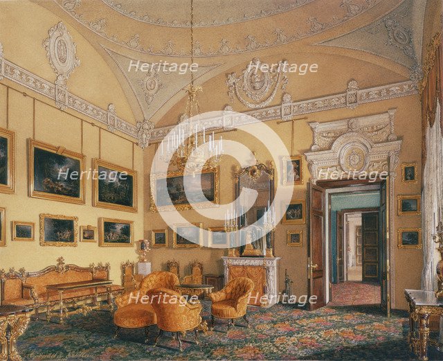 Interiors of the Winter Palace. The First Reserved Apartment. The Drawing-Room of Duke Maximilian Le Artist: Hau, Eduard (1807-1887)