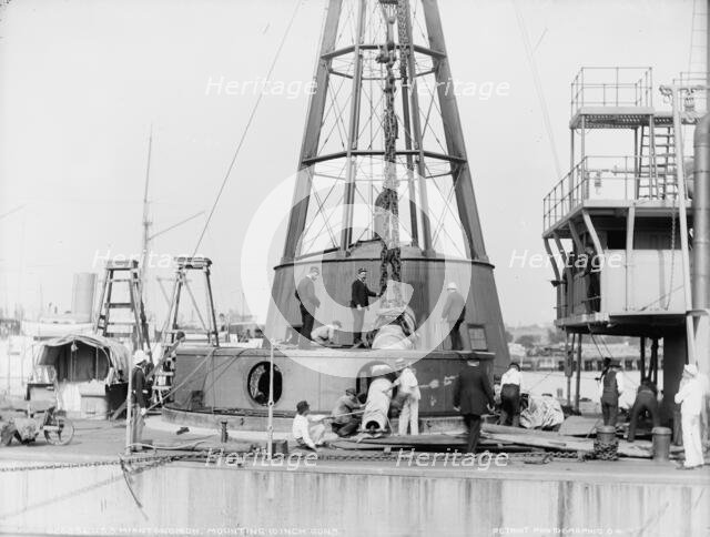 U.S.S. Miantonomoh, mounting 10 inch guns, between 1891 and 1901. Creator: Edward H Hart.
