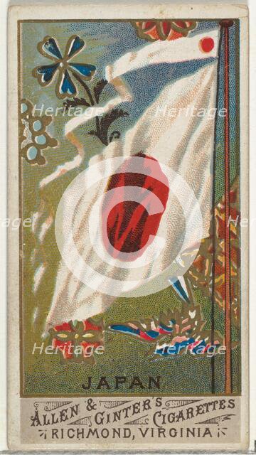 Japan, from Flags of All Nations, Series 1 (N9) for Allen & Ginter Cigarettes Brands, 1887. Creator: Allen & Ginter.
