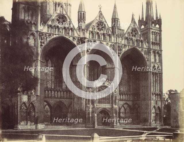 West Front - Peterboro, 1856. Creator: Alfred Capel-Cure.