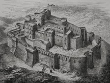 Krak des Chevaliers, Syria, 1877.  Creators: Jules Jean Marie Joseph Huyot, Antoine Valerie Bertrand.