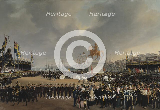 The Unveiling of the Equestrian Statue of Carl XIV Johan of Sw. in 1854. Creator: Karl Stefan Bennet.