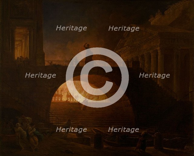 The Burning of Rome. Artist: Robert, Hubert (1733-1808)