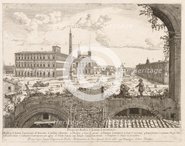 S. Giovanni in Laterano from "Prospectus Locurum Urbis Romae Insign[ium]", 1666. Creator: Lievin Cruyl (Flemish, c. 1640-c. 1720).