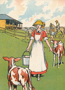 'An Australian Dairy Farm', 1912. Artist: Charles Robinson.