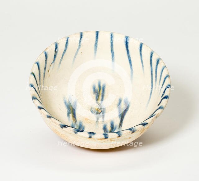 Cup with Streaks and Stylized Floret Patterns, Tang dynasty (618-906), 8th century. Creator: Unknown.