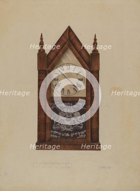 Clock, c. 1937. Creator: Edith Miller.