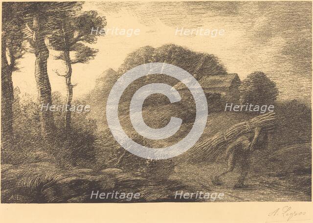 Return of the Fagot-gatherer, 2nd plate (Le retour du fagotier). Creator: Alphonse Legros.