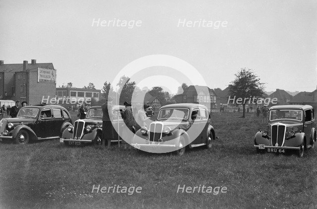 Two Standard Flying Twelves and a Flying Nine at the Standard Car Owners Club Gymkhana, 8 May 1938. Artist: Bill Brunell.