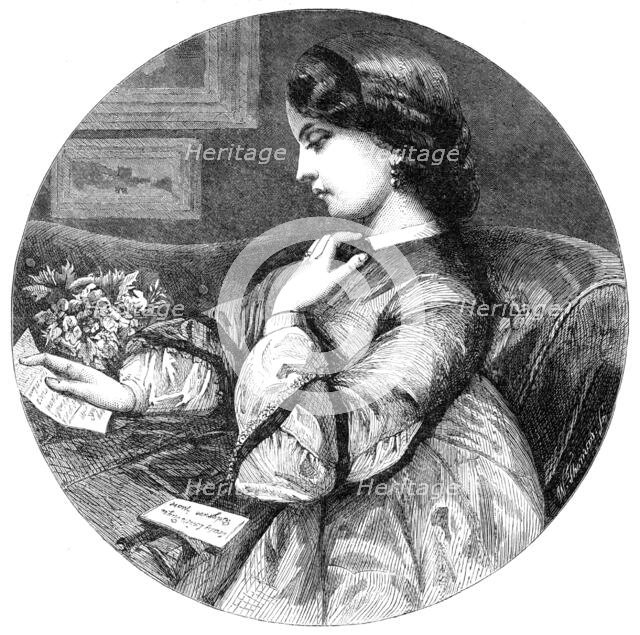 "The Note and the Nosegay", by W. F. Yeames, in the Winter Exhibition, Pall-Mall, 1864. Creator: W Thomas.