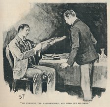 'He Unwound The Handkerchief, And Held Out His Hand', 1892. Artist: Sidney E Paget.