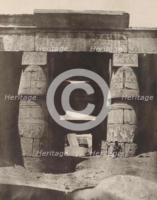 Thebes: Karnak, Portique de Temple de Khons, 1850. Creator: Maxime du Camp.